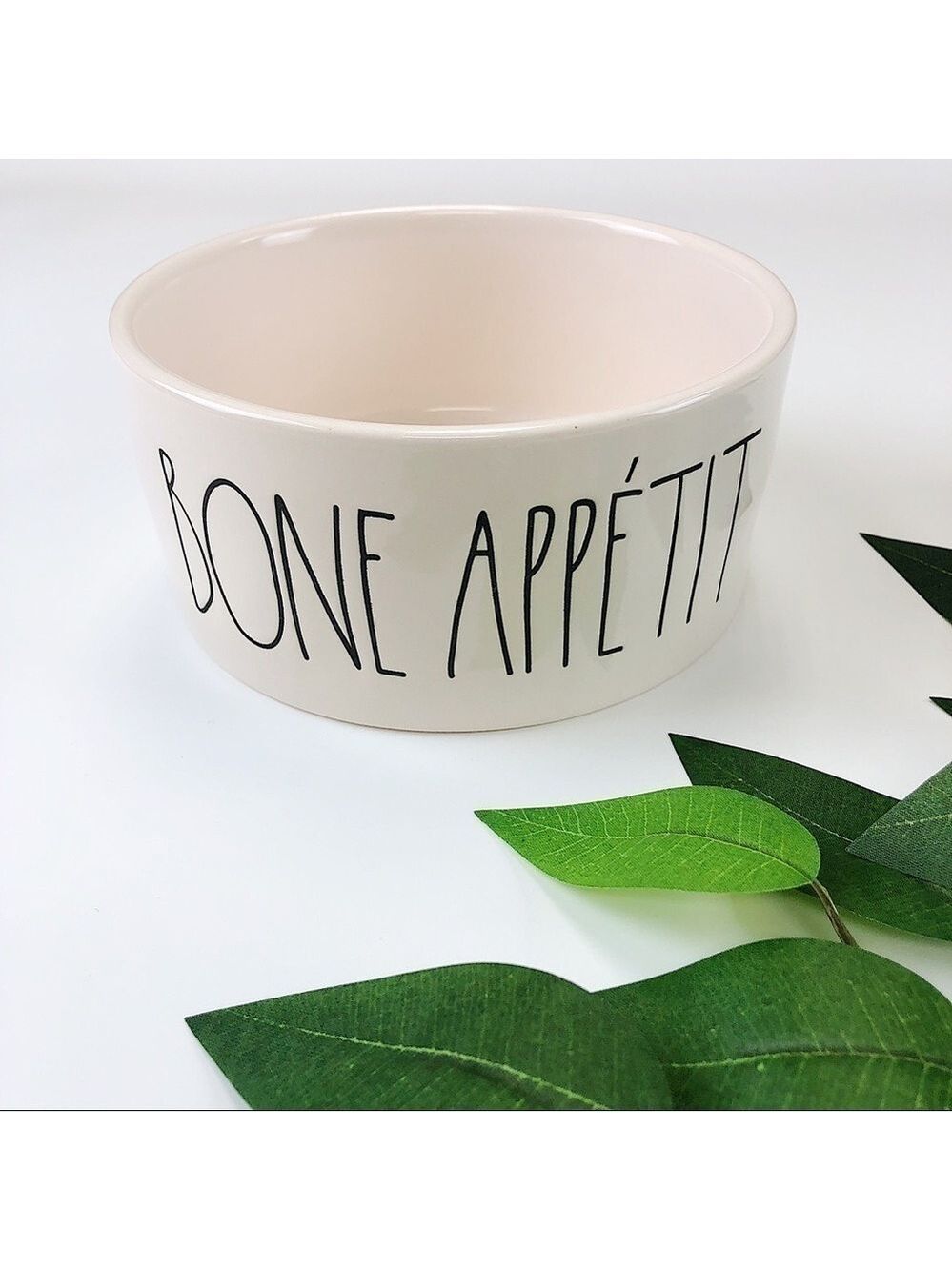 𝅺RAE Dunn Bone Appetit ceramic pet bowl NEW